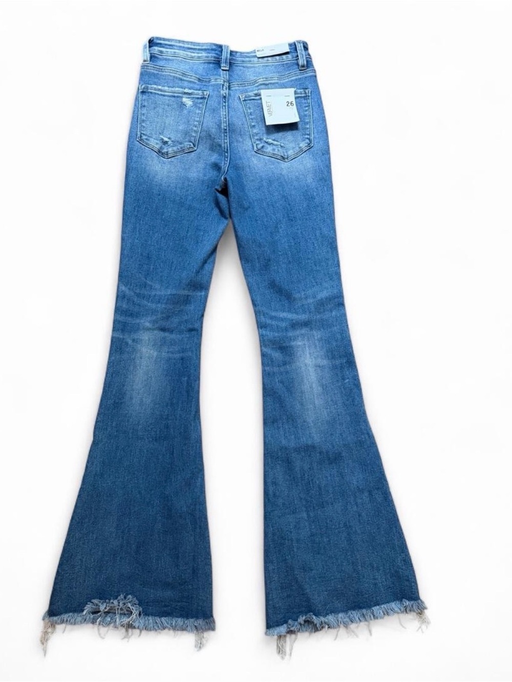 New Vervet High-Rise Blue Distressed Flare Jeans - Picture 7 of 8